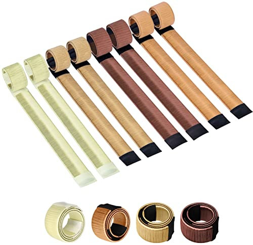 8 Stück Magic Haar Dutt Maker French Twist Hair Bun Maker Magisches Hairstyle Hilfe Dutt Band für Damen Kinder Dutt Haar Zubehör (Braun Hellbraun Dunkelbraun Blond)