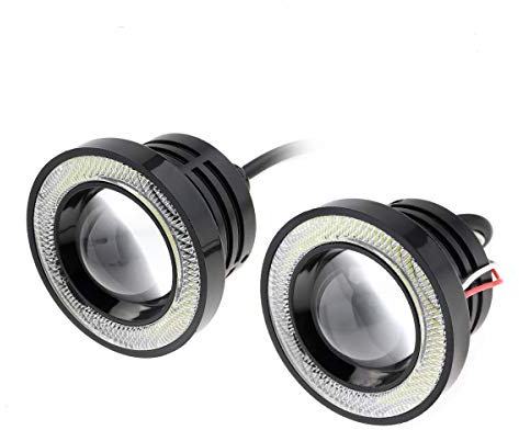 ePathChina 2pcs Eagle Eye LED Light, Universal COB Diaphragm Daytime Running Light 12V 1200LM DRL
