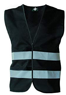 KORNTEX Warnweste mit Klettverschluss Dortmund - Sicherheitsweste Pannenweste – EN 17353 zertifiziert, 360° Reflexstreifen, XL, schwarz, stark reflektierend für beste Sichtbarkeit, Unisex