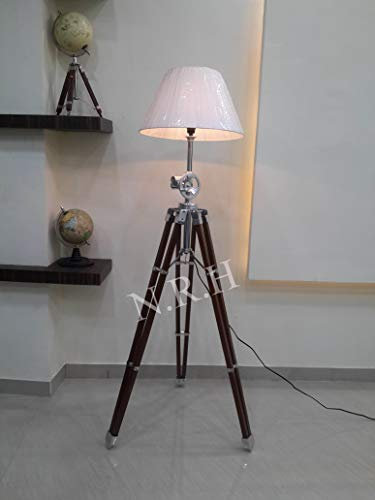 Lampe de sol nautique rétro vintage en bois trépied lampe de bureau et décoration de la maison