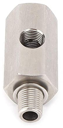 Té de capteur de pression d'huile en acier inoxydable 1/8 NPT Turbo Ligne d'alimentation en huile Manomètre Pièces automobiles (1/8 NPT)