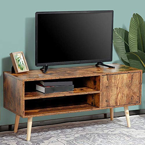 BAKAJI Mobile TV in Legno effetto anticato con 2 Ripiani Porta Console Videogiochi DVD Mobiletto basso Porta Televisore Design Moderno Industriale (110 x 40 x 50 cm)