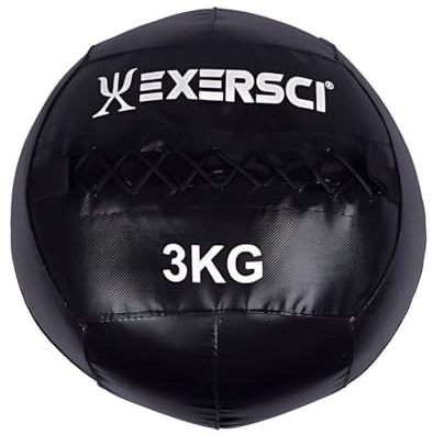 Exersci® Wall Medicine Ball – Heavy-Duty Cardio Fitness Workout Ball for Strength Training & Conditioning – 2kg to 15kg