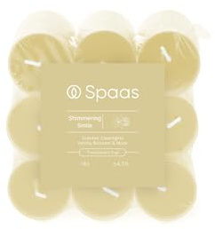 Spaas Bougies Chauffe-plats Parfumées en clear cup block pack x18 4,5h - Shimmering Smile
