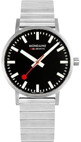 Mondaine Classic Herren Uhr analog Quarzwerk mit Edelstahl Armband A660.30360.16SBW