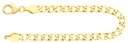 EDELIND 333 Gelbgold Armband Herren Bracelet Panzerkette facettiert 5mm Armkette 8K Echtgold L 21,5cm Armband mit Schmuck Geschenk Box Made in Germany