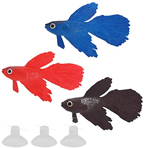 Pssopp Aquarium Künstliche Fische Silikon Lebensechte Fische Schwimmende Gefälschte Fische für Aquarium Dekoration, Aquarium Landschaft