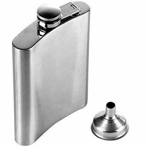 6oz / 180ml Size Hip Flask Stainless Steel with Funnel Free Portable Pocket Whiskey Flask with Handy for Climbing Camping Bar Party for Men Women