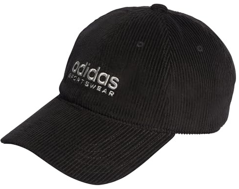 Adidas Unisex Corduroy Low Dad Cap, Black/Grey Two, S