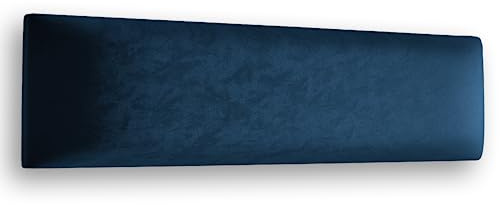Muralo Pannello Imbottito da Parete in Velluto - 90x30 cm, Blu scuro | Cuscino da parete trapuntato in velluto, effetto 3D, montaggio a parete con colla, ideale come testiera del letto o schienale