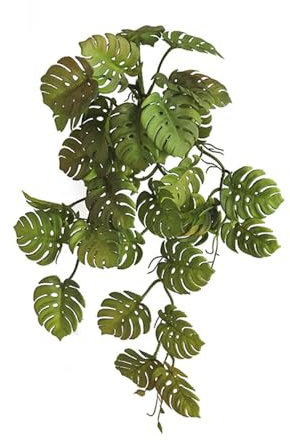 BQEE Künstliche Monstera 1 Stück Hochzeit Pflanze Wand Fake Tropic Leaves Einkaufszentrum Blume Wand Grüne Girlande Hängende Rankenpflanzen (Herbst)