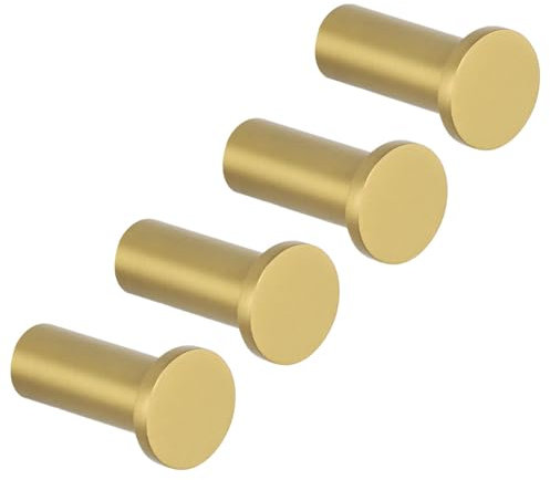 Geschirrtuchhaken, Wandhaken, Kleiderbügel for Aufhängen, 4 Stück, Bademantelhaken, Badezimmer-Handtuch-/Kleiderhaken, Wand-Türhaken, robust, 304 Edelstahl, mattschwarz, Badezimmer-Accessoires, Gold,