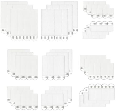 Yoezuo 60 Pares Tiras para Colgar Cuadros y Marcos, Tiras Bandas Adhesivas para para Marcos Espejos Letreros Relojes de Pared Cuelga Sin Taladrar (16*29mm, 16*46mm, 20*46mm, 16*70mm, 19*92mm)