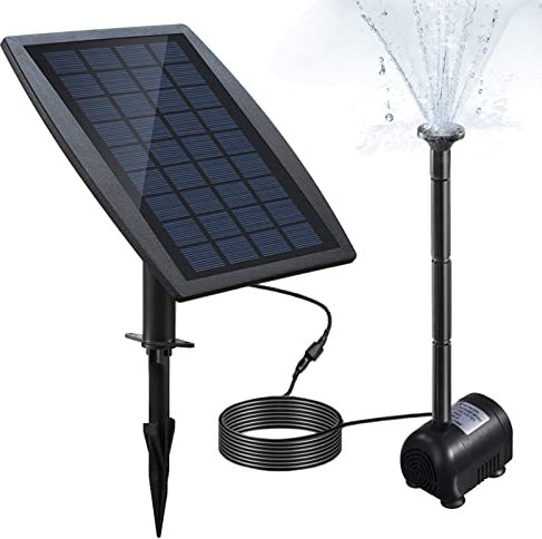 Kavolet Solar Springbrunnenpumpe, Solar Springbrunnen für Außen, Gartenbrunnen, Wasserpumpe für Vogelbad, Solarstrombrunnen, 2,5W Solarbrunnen für Wasserspiel, Teiche, Garten, Wandmontierte Plug-in