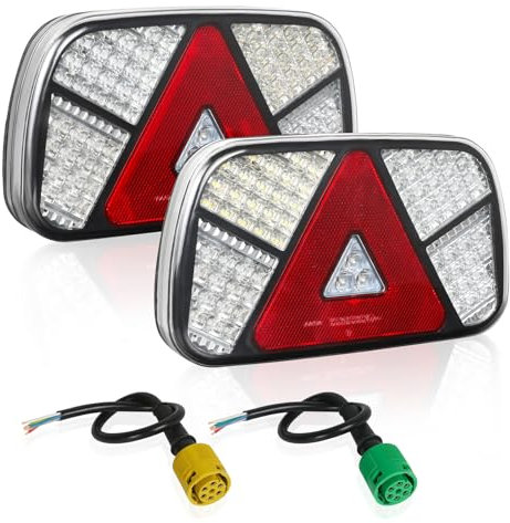 Yinaolan LED Trailer Lights Rear 12V- 2Pcs Waterproof Trailer LED Lights Turn Signal Lamp Set for Caravan Tractor Truck Van Lorry RV