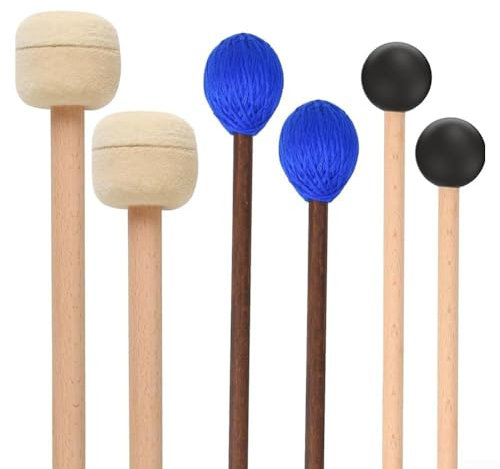 SPORTARC 3 Paar Drumsticks Drum Gummi Xylophon Percussion Marimba Schlägel 3Paar Bass Marching