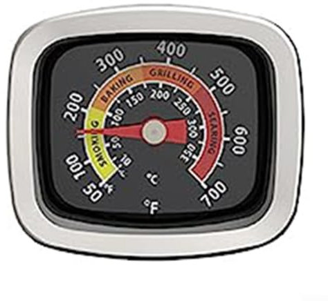 HEBEOT Large Screen Outdoor Stainless Steel BBQ Thermometer Oven Thermometer For Use With Fan, Gas, Electric, Pizza Oven(black)