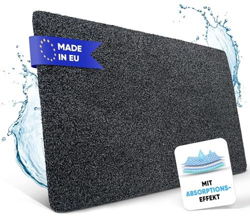 Entrando Fußmatte 60x100 cm - waschbare Schmutzfangmatte innen, Anthrazit | Extra breite Türmatte aus Baumwolle für Haustür und Hauseingang - 100 cm breit, waschbar, rutschfest