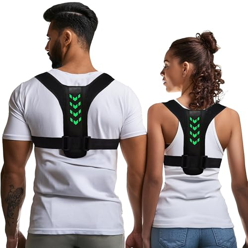 Fascia di Supporto per la Schiena, Correttore Posturale, Tutore Raddrizza Spalle, Regolabile e Traspirante, Ortopedico per Uomini e Donne, Migliora la Postura, Ideale per Lavoro, Sport e Casa (Verde)