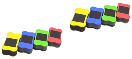 VILLCASE 2 Sätze Schulbedarf Whiteboard-trockenlöscher Whiteboard-radierer Magnetischer Trockenlöscher Tafelschwamm Kühlschrankmagnete Kühlschrankaufkleber Glasreiniger 4 Stück * 2