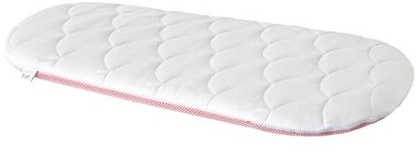 HOBBYGARDEN Matratze Kinderwagen, Stubenwagen, Wiege - Bezug 100% Baumwolle abnehmbar & waschbar – Babymatratze – allergikergeeignet - Matratze für Wiege - 76x32x3 cm - oval, Rosa
