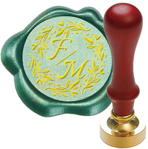 Siegelstempel Personalisiert Wachssiegelstempel, 7 Größen, 36 Grifftypen verfügbar, Wachs-Siegel-Stempel mit Namen, Buchstaben, Wachssiegel Stempel Set mit Abnehmbarem Holzgriff,J