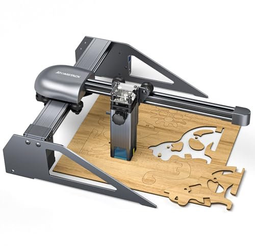 ATOMSTACK P7 M40 40W Tragbare Laser Graviermaschine Einarmig Laser Graviermaschine Metall, 0.01mm Präzisionsgravur Schneiden, DIY logo Laser Gravierer für Holz, Leder Gravurbereich 200x200mm