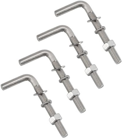 (20 piezas) M6 x 40 mm, en forma de L, kit de pernos roscados de acero inoxidable 304, pernos de anclaje cuadrados, ganchos para colgar