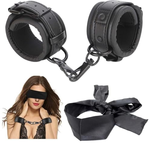 BDSM Bondage Fesseln SM Sex Spielzeug für die Paare,Sex Bondage Set Bettfesseln Handschellen Augenmaske Fußfesseln Sex Toys für Bett