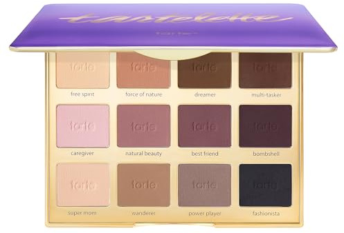 tarte tartelette matte Amazonian clay palette – Full-Size Eyeshadow Palette, Cool-Toned Longwear Buildable Makeup, Perfect for Travel, Vegan & Cruelty-Free