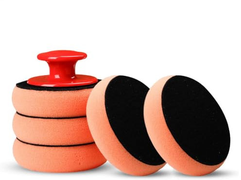 Liakyunf Tampon Polissage Voiture Manuel, Kit De Coussinets D'applicateurs De Cire De Voiture, Éponge De Polissage De Nettoyage Multifonctionnelle pour Véhicules, Ménage, Verre