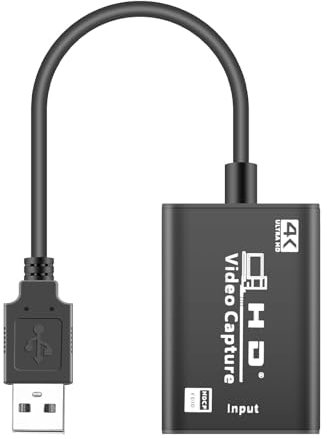 Pqahffowr Carte de Capture VidéO vers USB 3.0 Plein HD 1080P 4K Carte de Capture Live Diffusionet et Enregistrer