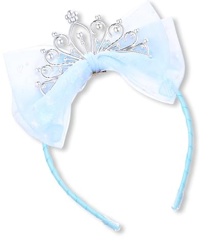 Coroncina Principessa con Fiocco in Tulle, Corona Tiara Glitterata Delicata per Feste di Compleanno per Festa di Laurea per Ragazze (Blu)