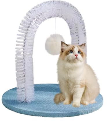 Katzen-Massagegerät, Selbstbedienung, Kratz-Massagebürste, langlebige Katzenhaarbürste, lustiges Spielzeug, Katzenkratzbürste, dickes Bogen-Design, Haustierzubehör für Fellpflege und Unterhaltung zu