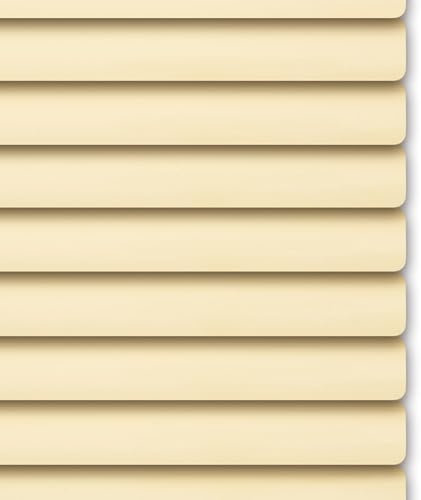 Aluminium Jalousien Plissee Jalousetten Horizontale Fenster Verdunkelungsrollo Seitenzugrollo 25.0 mm Lamellen Sonnenschutzrollos für Küche Büro(Light Yellow,W100cm x H120cm)