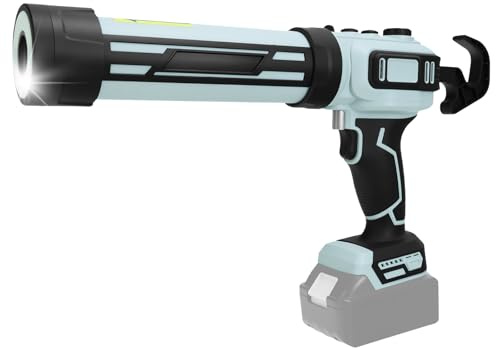 Cordless Caulking Gun for Ma-kita 18V Batteries, No-Drip Caulking Gun with LED Light, 10oz/300ml, Variable-Speed Caulking Gun, Filling and Sealing Tool for Windows,Floors and Walls(No battery)