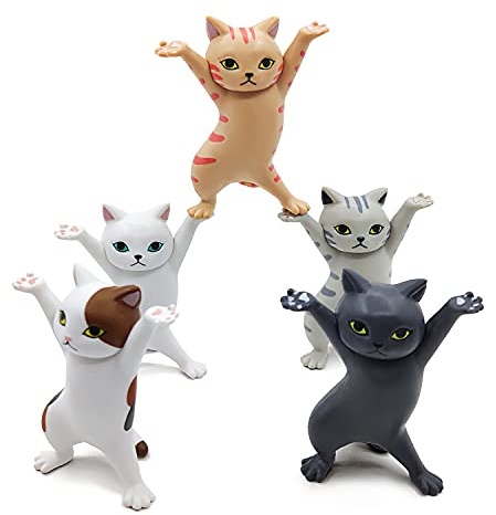 Kreatives Tanzkatzen-Ornament für den Schreibtisch oder als Dekoration für zu Hause, Geschenk für Katzenliebhaber, Motivationsgeschenk, interessantes Geschenk, 5 verschiedene Katzen mit Geschenkbox