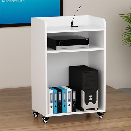 JIANSMZ Lecture Pulpit,Podium Floor Standing Lecterns Church Pulpits Large Storage Capacity Podium Stand Teacher Podium On Wheels Speaking Lectern