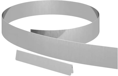 Foknhdi Rasenkante Verzinkter Stahl 4,5m x 10cm Silber, Flexible Beeteinfassung für Garten und Terrasse, Moderne Beetumrandung Metall zur Rasenbegrenzung und Gartenabgrenzung