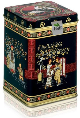ENGLISH EARL GREY - schwarzer Tee - in einer Black Jap Dose eckig (Teedose) - 88x88x122mm (200g)