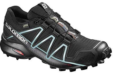 Salomon Speedcross 4 Gore-Tex Damen Trailrunning-Schuhe, Wasserdicht, Präziser Fußhalt, Wetterfester, Black, 39 1/3