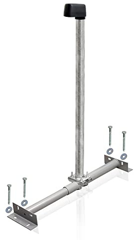 Premium X Basic Dachsparrenhalter 100cm Mast 60mm feuerverzinkt Sparrenhalter für Satellitenschüssel inkl. Mastkappe