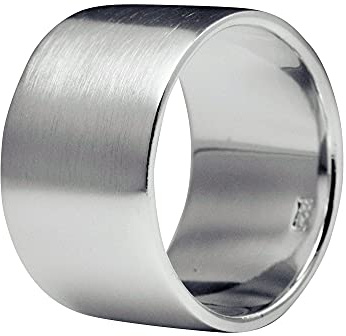 SILBERMOOS Damen und Herren Bandring Partnerring klassisch mattiert 925 Sterling Silber
