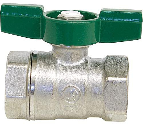 Trinkwasser-Kugelhahn Giacomini R251W DVGW grüner Flügelgriff IGxIG 1 1/4'