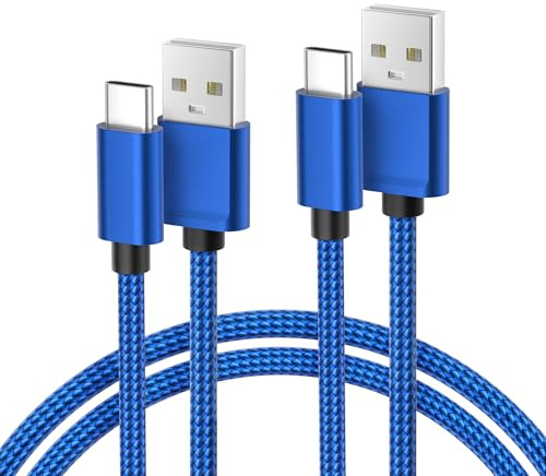 Ladekabel für Galaxy A55,USB zu USB C Kabel 2M 2Pack,USBA zu Typ C Schnellladekabel Datenkabel für Samsung A35 A25 A15 A05s A54 A34 5G,S25 S24 Plus Ultra Fe,Z Flip Fold 6 5 4,M53 M33 M23,iPhone 17