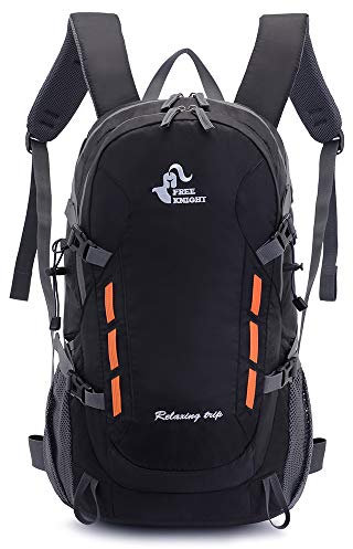 free knight 40L Lightweight Daypack Cycling Hiking Water Resistant Travel Backpack (Black)