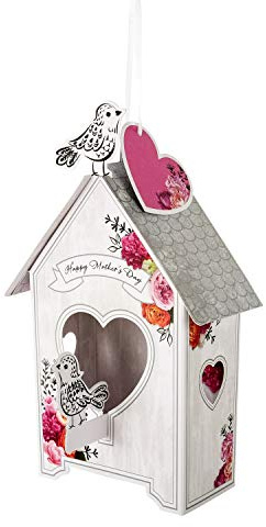 Hallmark Muttertagskarte, 3D- und Pop-Up-Vogelhaus-Design, Blumenmuster, Muttertagskarte für Mutter, Andenken, Weiß, Rosa