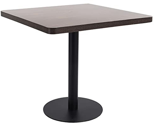 vidaXL Mesa de Jardín Bistró Mueble de Comedor Bar Barra Cafetería Restaurante Exterior Terraza con Tabla Rectangular MDF Marrón Oscuro 80x80cm
