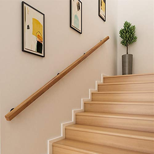 GJIF Pasamanos de Escalera Antideslizante de Madera Maciza, Interior de la Casa Contra La Pared para Ancianos - 30-400 Cm (Size:80cm)