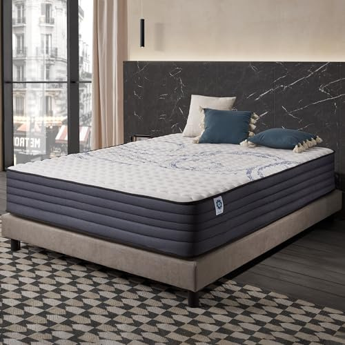 NATURALEX - Matelas 140x190 cm - 30 cm - Soutien Mousse à mémoire de Forme - Accueil Blue Latex - Confort Ferme - Respirant - 7 Zones - Réversible - Haute Densité - Fabriqué en Europe - PerfectSleep